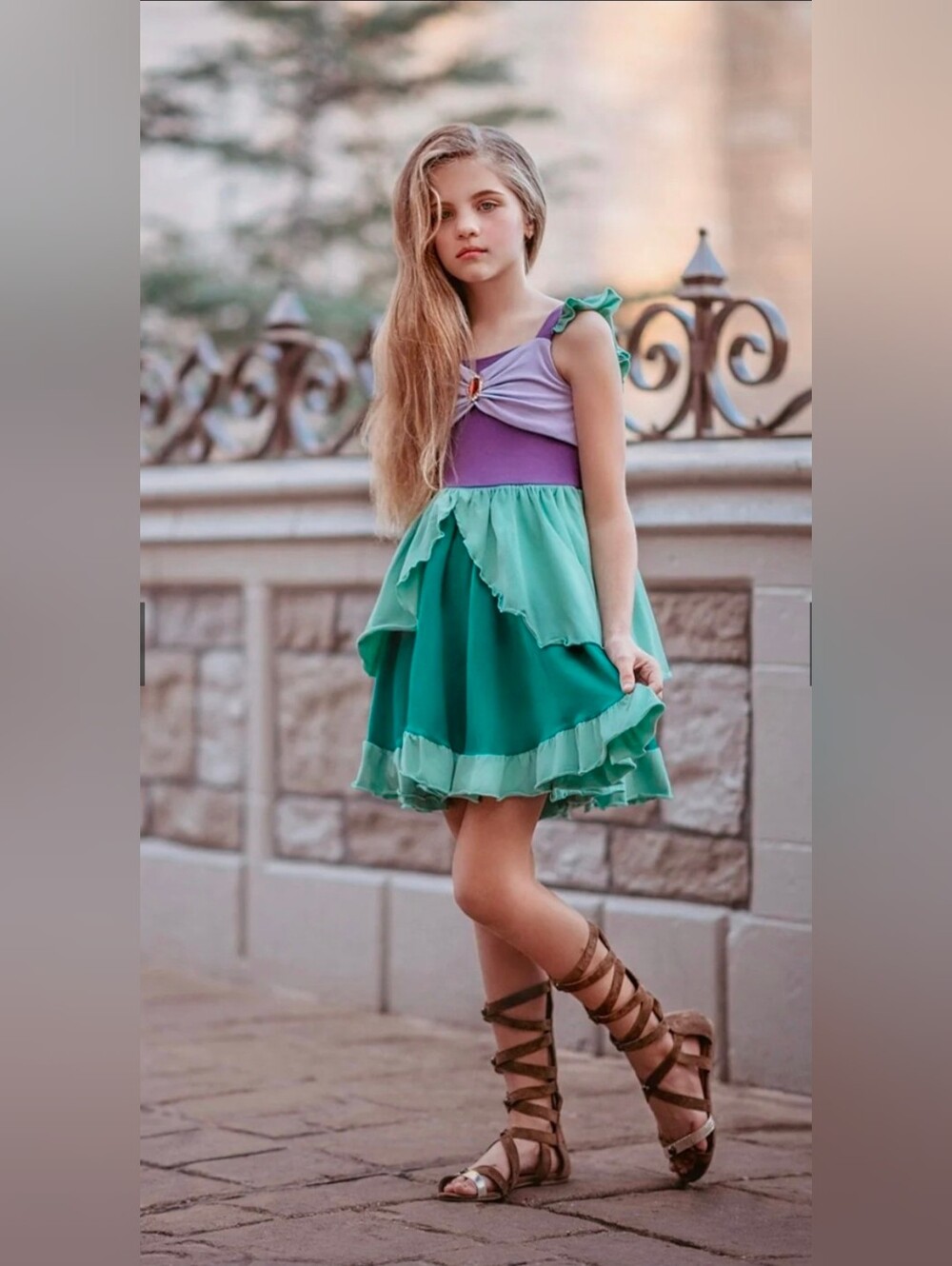 Girls' Ariel Purple and Teal Princess Costume Dress